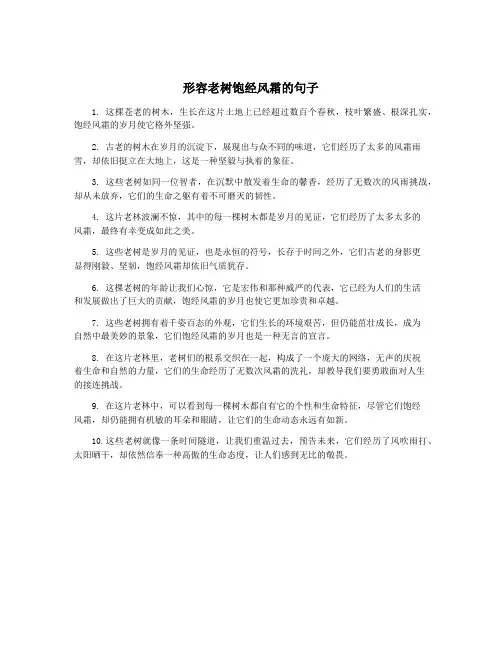形容老树饱经风霜的句子