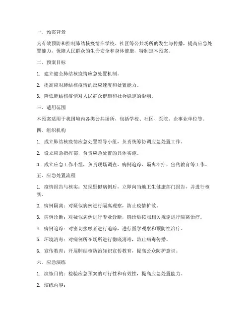 肺结核应急演练预案