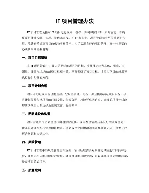 IT项目管理办法