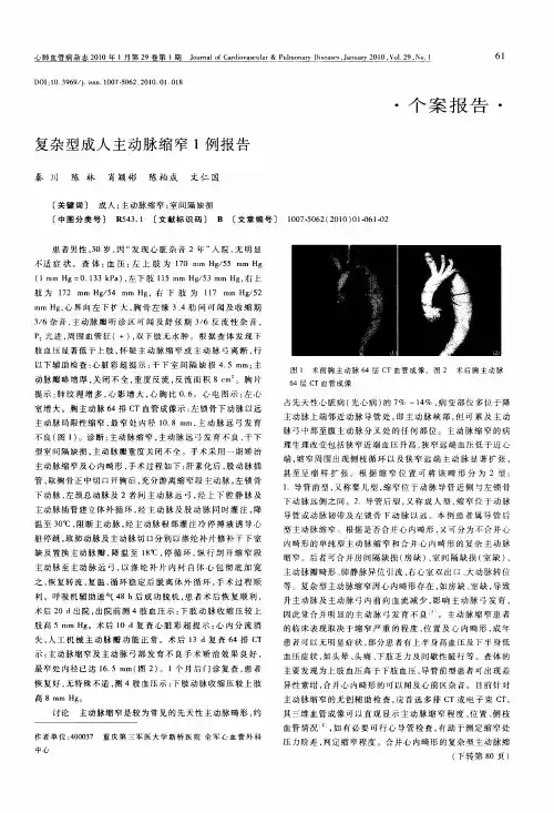 复杂型成人主动脉缩窄1例报告