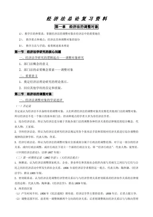 经济法总论复习资料1