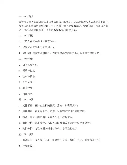 成本专项审计方案