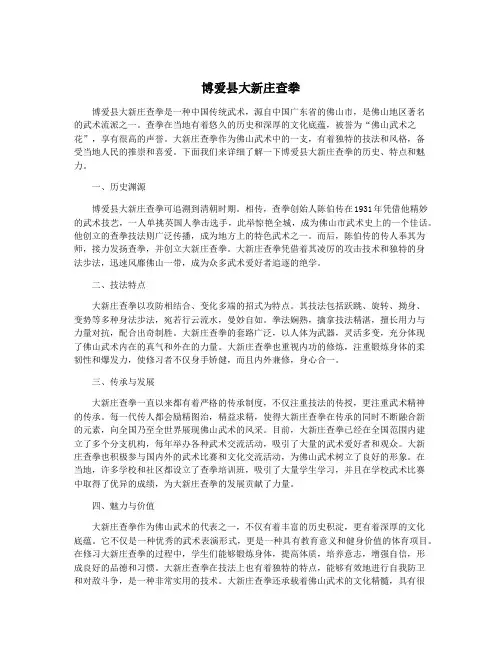 博爱县大新庄查拳