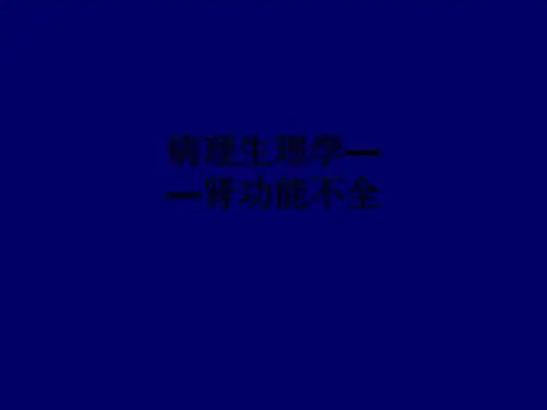 病理生理学——肾功能不全ppt课件