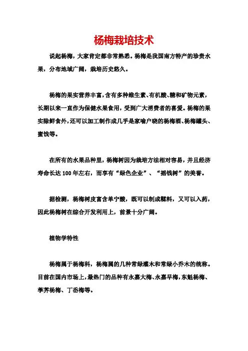 杨梅栽培技术