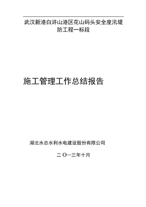 堤防、涵闸施工管理报告