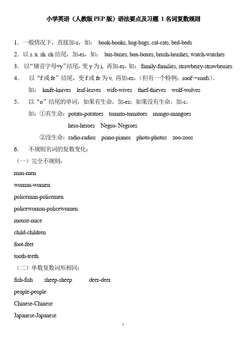 (完整)小学英语(人教版PEP版)语法要点详解及练习题-六年级-小升初必备大全,推荐文档
