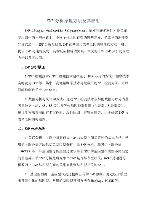 SNP分析原理方法及其应用