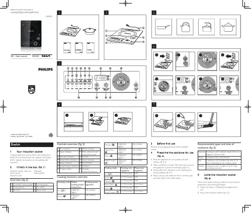 飞利浦 Philips 型号 XX00 电磁炉 用户手册说明书