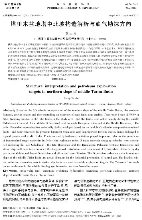 塔里木盆地塔中北坡构造解析与油气勘探方向