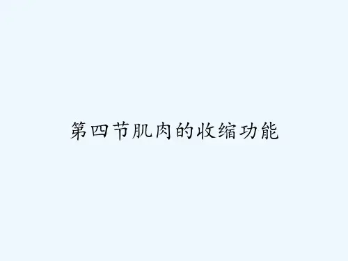 第四节肌肉的收缩功能 PPT