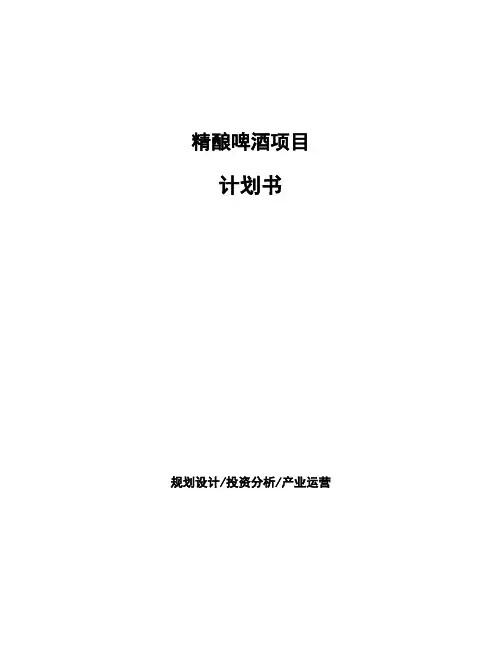 精酿啤酒项目计划书 (1)