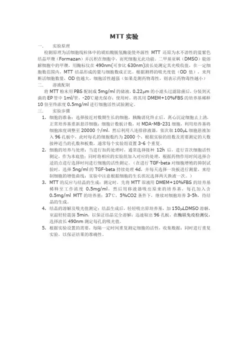 细胞增殖实验(MTT assay)