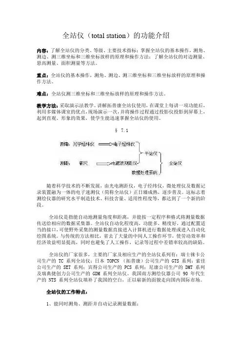 全站仪(total station)的功能介绍
