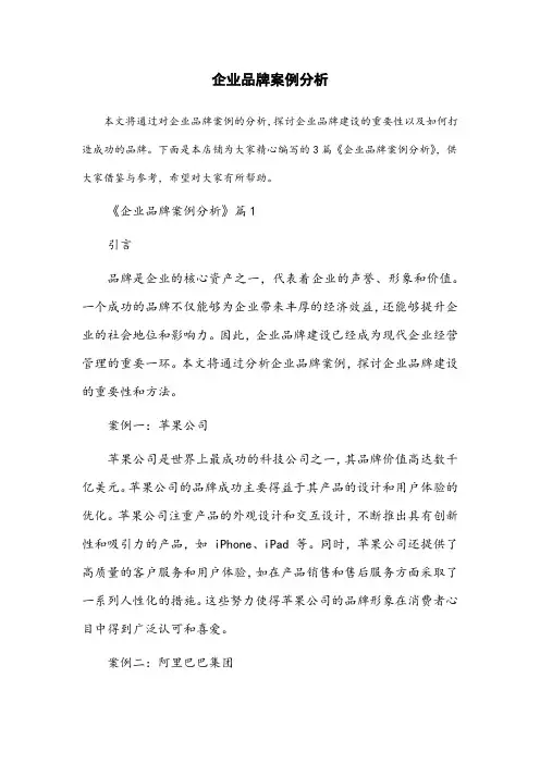 企业品牌案例