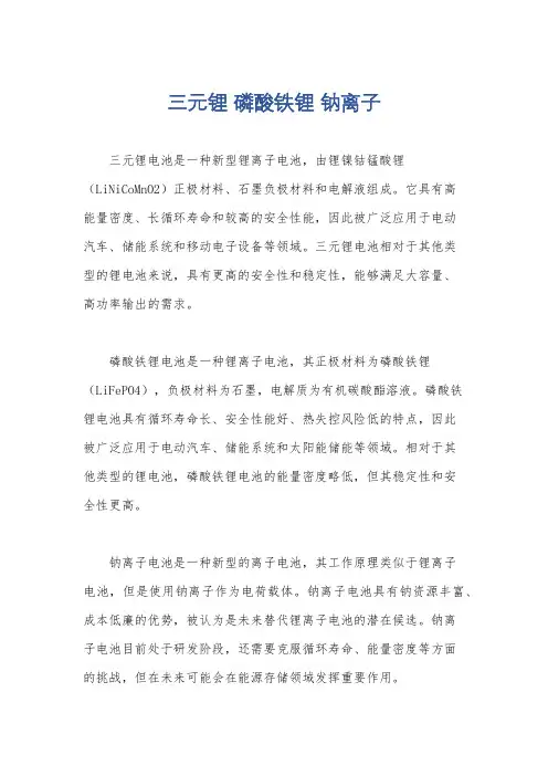 三元锂 磷酸铁锂 钠离子