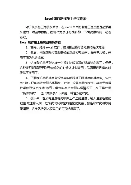 Excel如何制作施工进度图表
