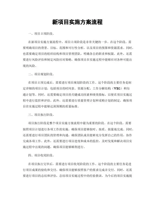 新项目实施方案流程