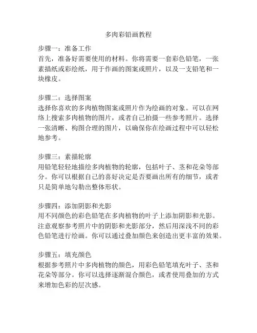 多肉彩铅画教程