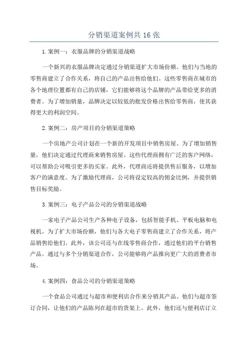 分销渠道案例共16张