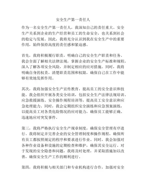 安全生产第一责任人