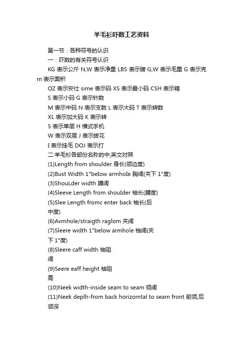 羊毛衫吓数工艺资料