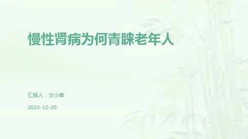 慢性肾病为何青睐老年人