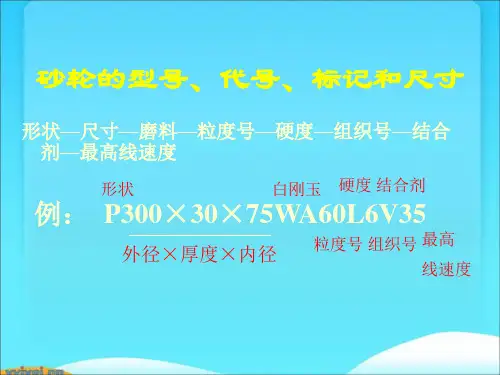 砂轮的型号、代号、标记和尺寸