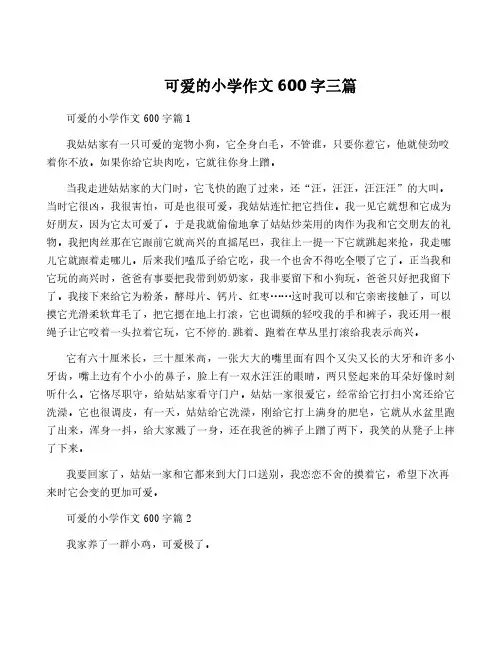 可爱的小学作文600字三篇