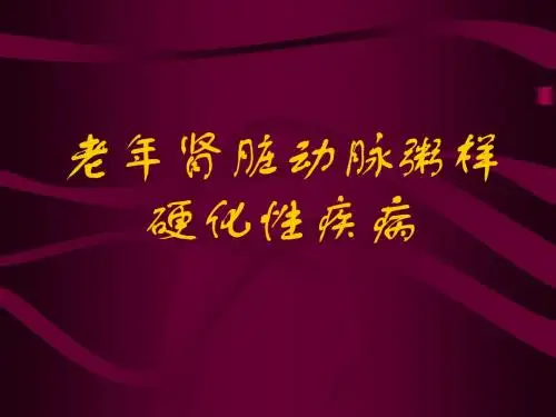 老年肾脏动脉粥样硬化性疾病ppt
