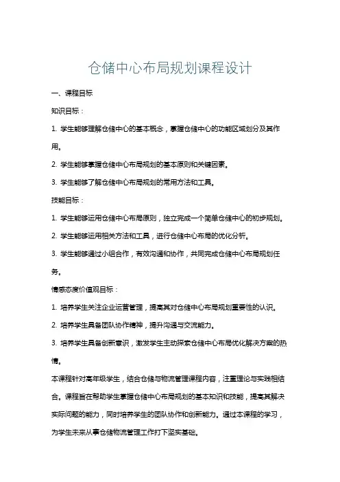 仓储中心布局规划课程设计