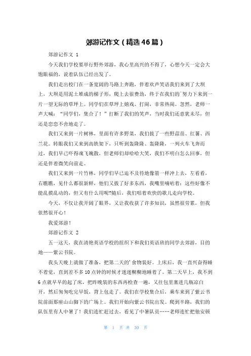 郊游记作文(精选46篇)