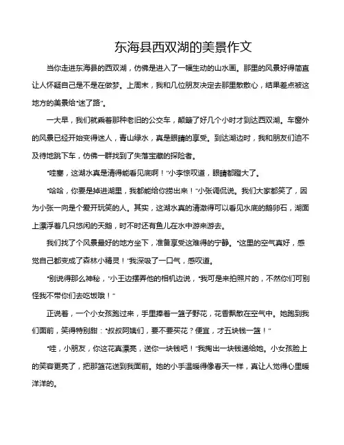 东海县西双湖的美景作文