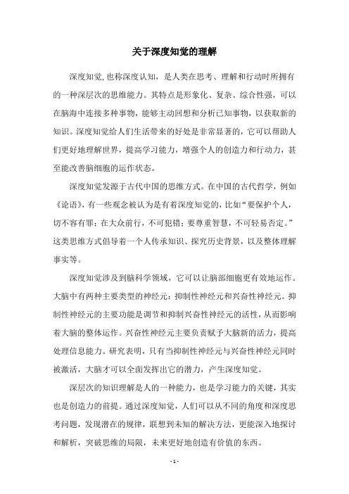 关于深度知觉的理解