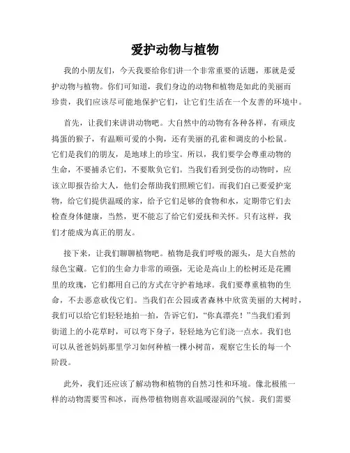 爱护动物与植物