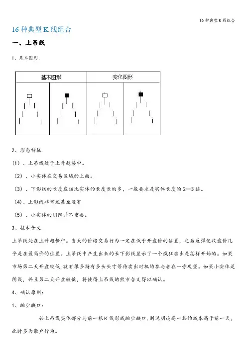 16种典型K线组合