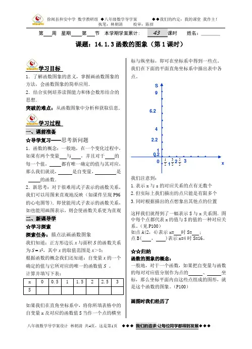 徐闻县和安中学数学教研组 14.1.3 函数的图象(第1课时)