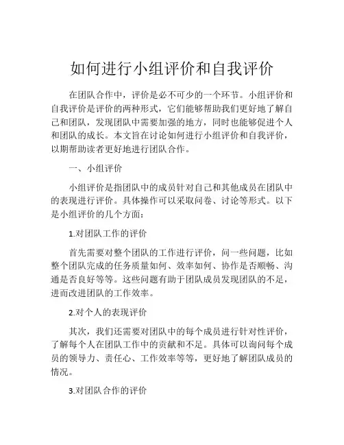 如何进行小组评价和自我评价
