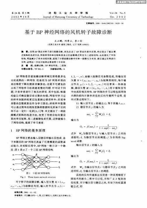 基于BP神经网络的风机转子故障诊断
