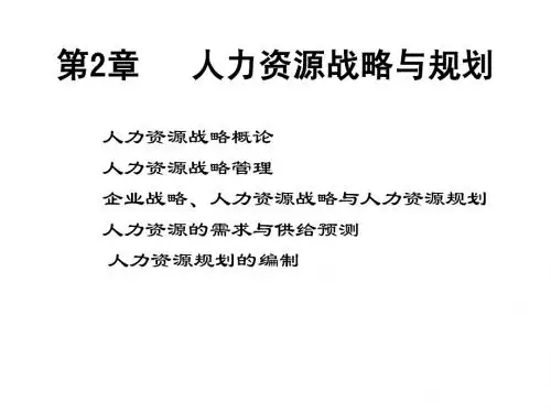 第2章  人力资源战略与规划