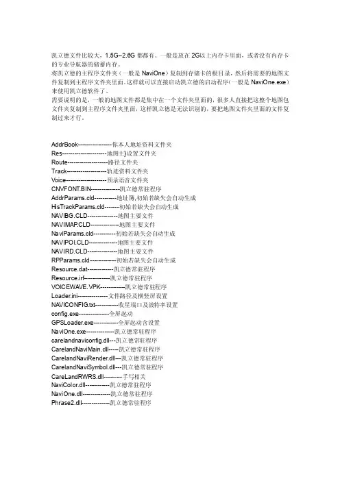 凯立德地图文件说明