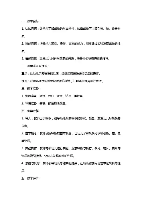 中班语言《磁》教案与反思