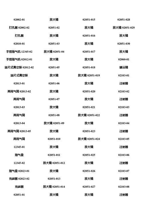 初中物理实验室仪器标签(打印用)