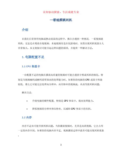 一看视频就死机