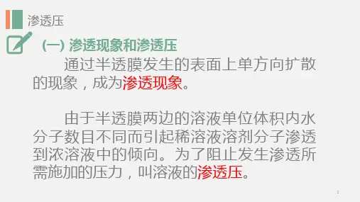 渗透压与反渗透的实际应用PPT优秀课件