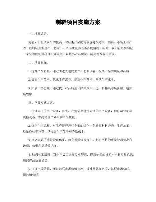 制鞋项目实施方案