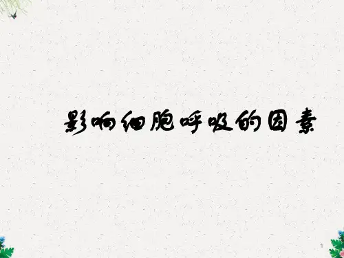  影响细胞呼吸的因素
