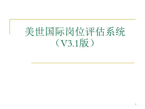 MERCER美世国际岗位评估系统(V31版)汇编