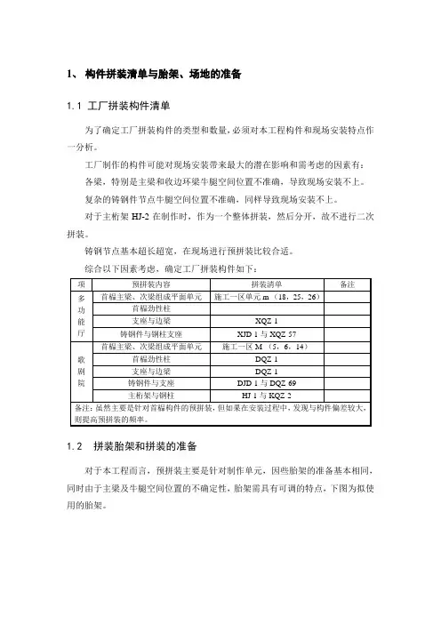 钢桁架结构构件预拼装施工工艺