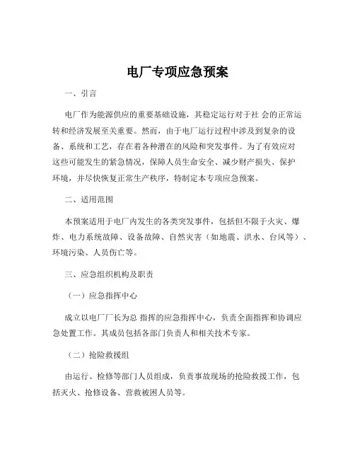 电厂专项应急预案